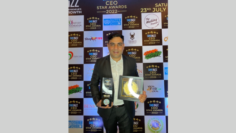YES WORLD Founder and Save Earth Activist Sandeep Choudhary received CEO STAR AWARD 2022 for his work towards Carbon Emission Reduction