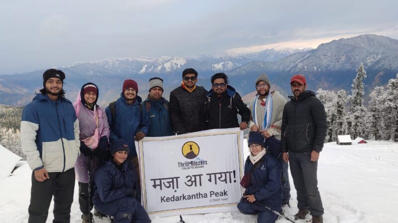 6 Youths of Thrill Blazers Travel Company visited Kedarkantha at Govind Wildlife Sanctuary